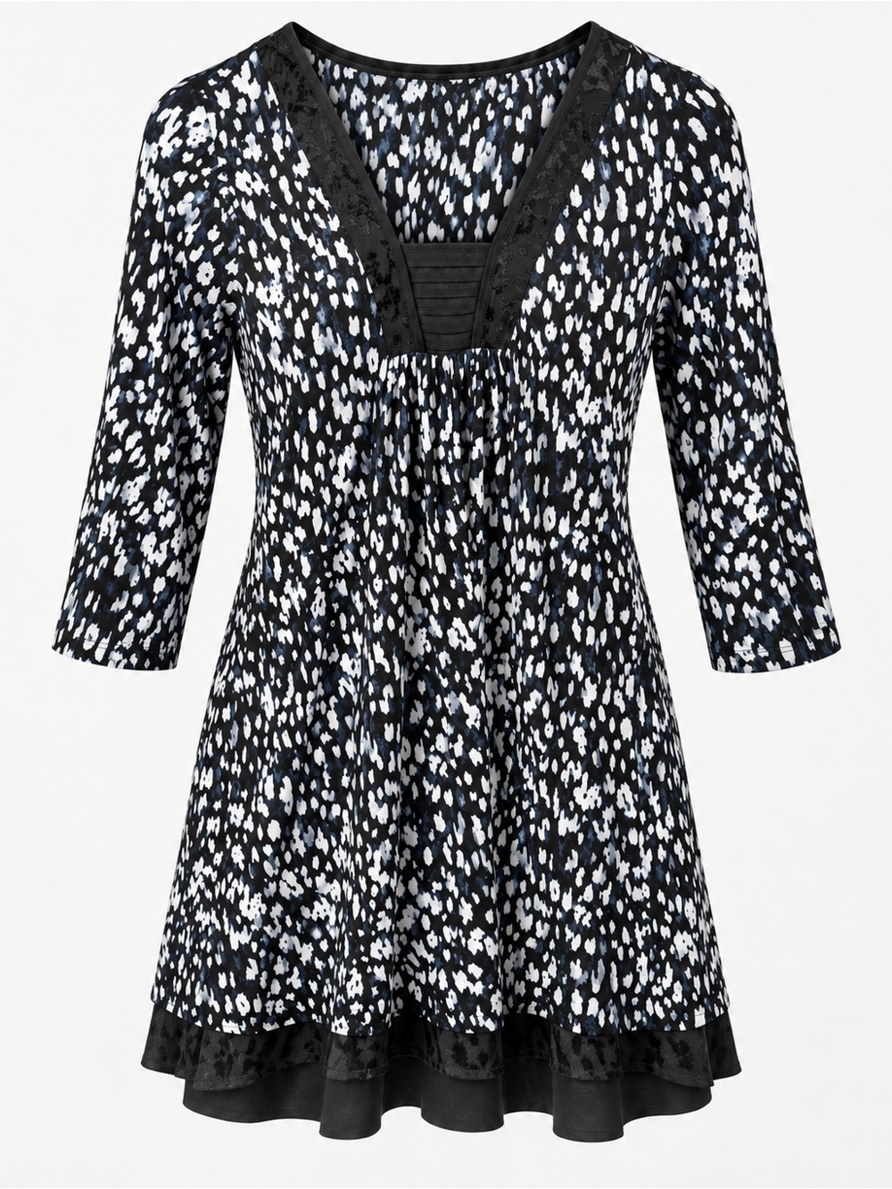 Simply Vera Vera Wang Black and White Printed Mini Dress